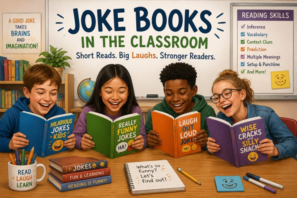 Joke books in the classroom help students practice reading skills